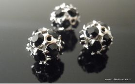 Swarovski Diamante Bead Jet/Rhodium 10mm